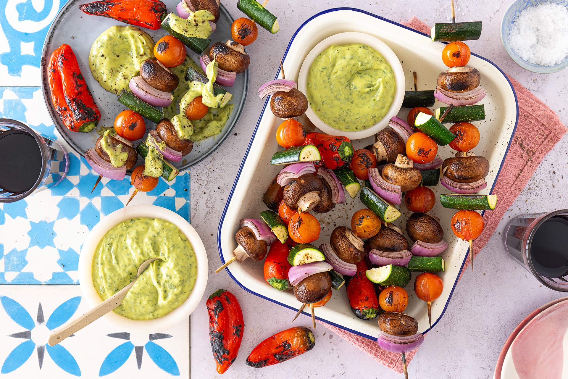 Veg Kebab Recipe (With Creamy Avocado Dressing)