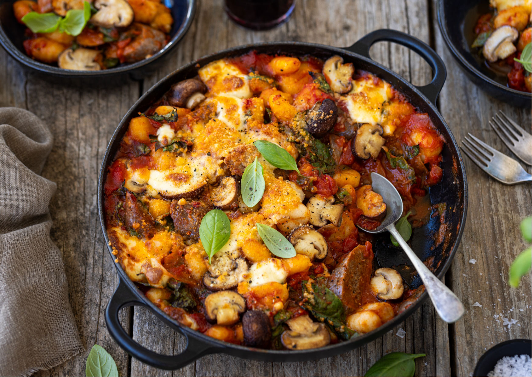 Mushroom And Sausage Baked Gnocchi Recipe